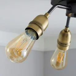 Dunelm Marsden 3 Light Antique Brass Industrial Semi-Flush Ceiling Fitting -Cheap wall lights Store 1000158476 alt02