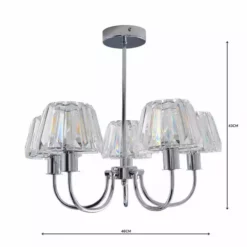 Dunelm Paloma 5 Light Glass Ceiling Fitting -Cheap wall lights Store 1000158481 alt04