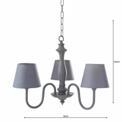 Dunelm Tofty 3 Light Grey Ceiling Fitting -Cheap wall lights Store 1000158482 alt04