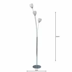 Dunelm Rosa 3 Light Chrome Floor Lamp -Cheap wall lights Store 1000158487 alt04