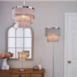 Dunelm Jaz Fringe Grey Floor Lamp -Cheap wall lights Store 1000158498 alt08