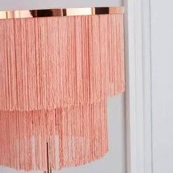 Dunelm Jaz Fringe Pink Floor Lamp -Cheap wall lights Store 1000158499 alt02