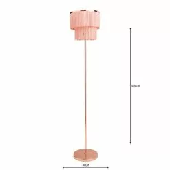 Dunelm Jaz Fringe Pink Floor Lamp -Cheap wall lights Store 1000158499 alt04