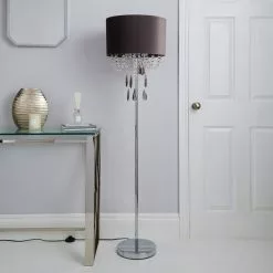 Dunelm Halle French Velvet Jewel Charcoal Floor Lamp 9 Dunelm Halle French Velvet Jewel Charcoal Floor Lamp -Cheap wall lights Store 1000158504 alt01