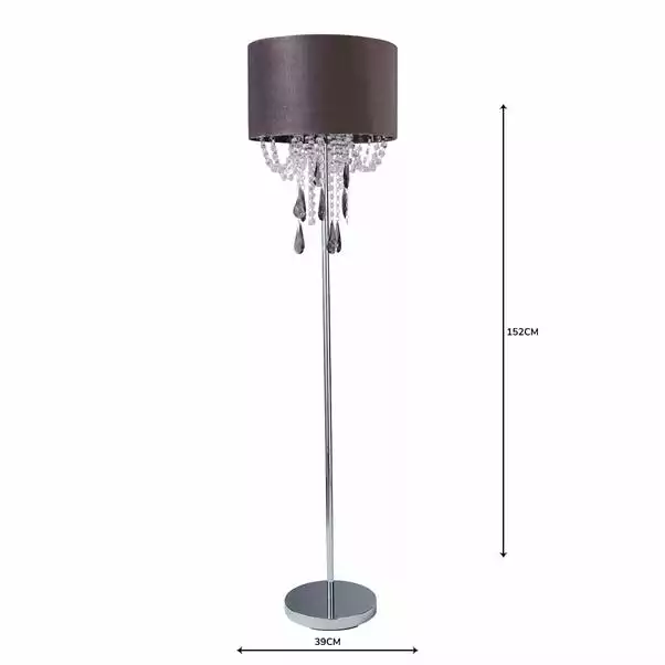 Dunelm Halle French Velvet Jewel Charcoal Floor Lamp 7 Dunelm Halle French Velvet Jewel Charcoal Floor Lamp - Image 5