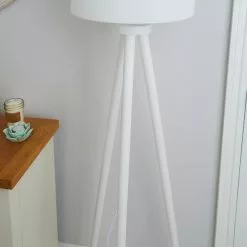 Dunelm Jandia Wooden Tripod White Floor Lamp -Cheap wall lights Store 1000158529 alt02