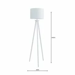 Dunelm Jandia Wooden Tripod White Floor Lamp -Cheap wall lights Store 1000158529 alt04