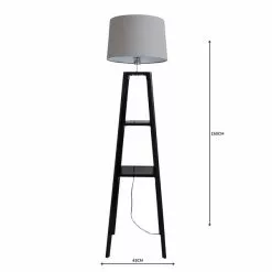 Dunelm Beaumont Wood Tripod Plant Black Floor Lamp -Cheap wall lights Store 1000158530 alt04
