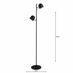 Elements Harme 2 Light Black Touch Dimmable Floor Lamp -Cheap wall lights Store 1000158545 alt04