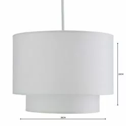 Dunelm Sara Two Tier Lamp Shade 30cm White -Cheap wall lights Store 1000158579 alt04