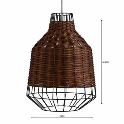 Dunelm Ohio Dark Rattan Easy Fit Pendant -Cheap wall lights Store 1000158653 alt04