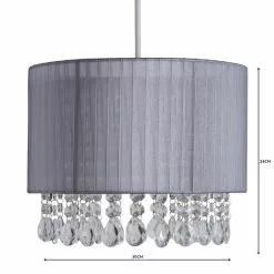 Dunelm Riah Jewel Shade Grey Easy Fit Pendant -Cheap wall lights Store 1000158688 alt04