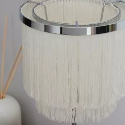 Dunelm Jaz Fringe Ivory Table Lamp -Cheap wall lights Store 1000158703 alt03