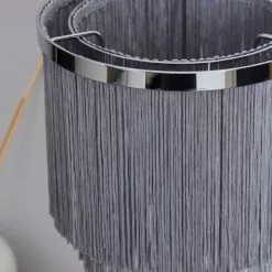 Dunelm Jaz Fringe Grey Table Lamp -Cheap wall lights Store 1000158704 alt02