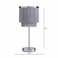 Dunelm Jaz Fringe Grey Table Lamp -Cheap wall lights Store 1000158704 alt04
