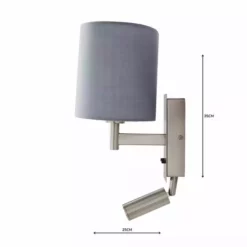 Dunelm Reader Shaded Grey Wall Light -Cheap wall lights Store 1000158737 alt04