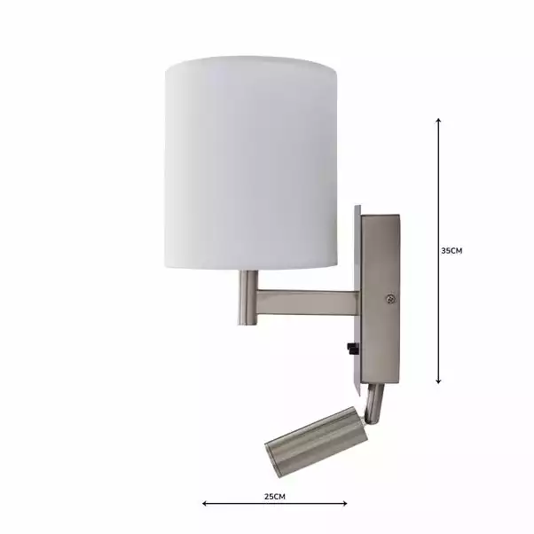 Dunelm Reader Shaded Ivory Wall Light 7 Dunelm Reader Shaded Ivory Wall Light - Image 5