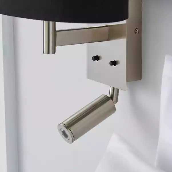 Dunelm Reader Shaded Black Wall Light 5 Dunelm Reader Shaded Black Wall Light - Image 3