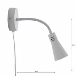 Dunelm Nola Adjustable Easy Fit Plug In Wall Light Ivory -Cheap wall lights Store 1000158742 alt04