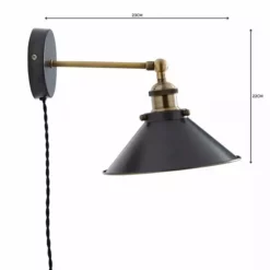 Dunelm Logan Grey Industrial Easy Fit Plug In Wall Light 12 Dunelm Logan Grey Industrial Easy Fit Plug In Wall Light -Cheap wall lights Store 1000158760 alt04