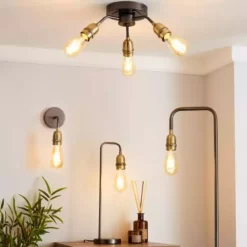 Dunelm Marsden Antique Brass Industrial Wall Light -Cheap wall lights Store 1000158761 alt08