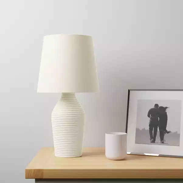 Dunelm Luna Stoneware Natural Table Lamp 4 Dunelm Luna Stoneware Natural Table Lamp - Image 2