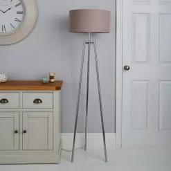 Dunelm Nora Tripod Floor Lamp Chrome -Cheap wall lights Store 1000165059 alt01