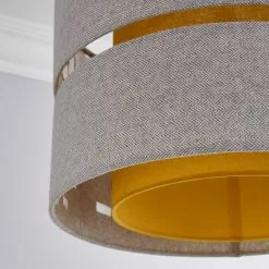 Dunelm Frea Lennox 45cm Ochre Drum Shade -Cheap wall lights Store 1000169157 alt02