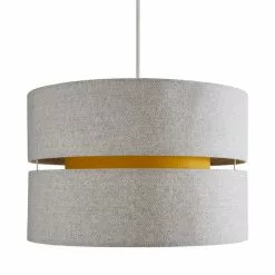 Dunelm Frea Lennox 45cm Ochre Drum Shade -Cheap wall lights Store 1000169157 alt04