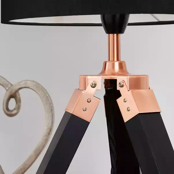 Dunelm Trio Tripod Black And Copper Table Lamp 5 Dunelm Trio Tripod Black And Copper Table Lamp - Image 3