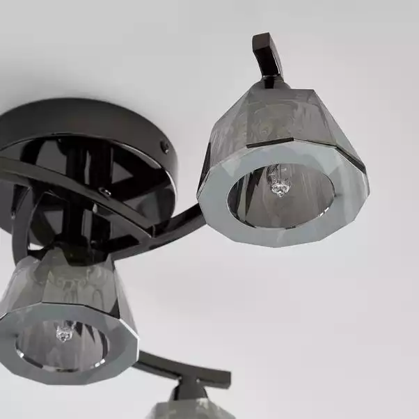 Dunelm Vanessa Smoked 4 Light Flush Ceiling Fitting 5 Dunelm Vanessa Smoked 4 Light Flush Ceiling Fitting - Image 3