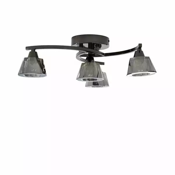 Dunelm Vanessa Smoked 4 Light Flush Ceiling Fitting 7 Dunelm Vanessa Smoked 4 Light Flush Ceiling Fitting - Image 5