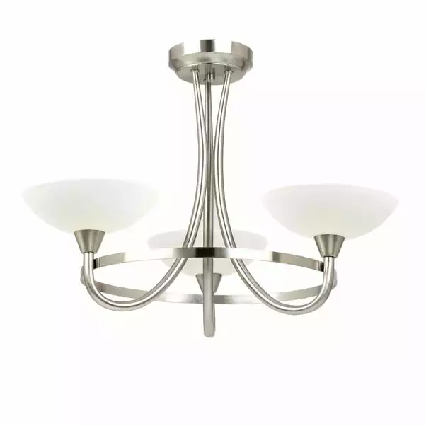 Vogue Lighting Vogue Cagney 3 Light Semi Flush Ceiling Fitting Chrome 4 Vogue Lighting Vogue Cagney 3 Light Semi Flush Ceiling Fitting Chrome - Image 2