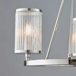 Vogue Lighting Vogue Easton Ribbed Glass Semi Flush Ceiling Fitting Chrome -Cheap wall lights Store 1000169454 alt02