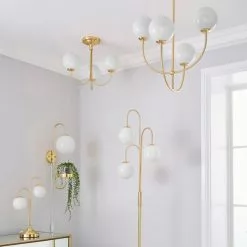 Dunelm Gigi 3 Light Gold Floor Lamp -Cheap wall lights Store 1000180638 alt08