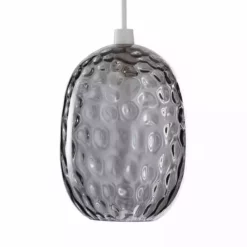 Dunelm Elodie Dimpled Glass Easy Fit Pendant Grey Lustre -Cheap wall lights Store 1000180647 alt05