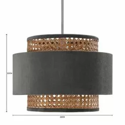 Dunelm Nova Velvet And Cane Shade 30cm 12 Dunelm Nova Velvet And Cane Shade 30cm -Cheap wall lights Store 1000181511 alt07