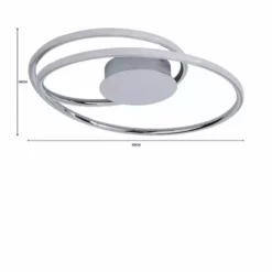 Dunelm Langdon 2 Light Integrated LED Bathroom Ceiling Fitting -Cheap wall lights Store 1000182544 alt07