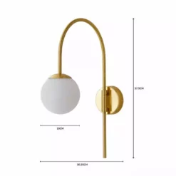 Dunelm Eniola Easy Fit Plug In Wall Light Gold -Cheap wall lights Store 1000182573 alt07