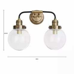 Dunelm Broden Bathroom 2 Light Wall Light Antique Brass -Cheap wall lights Store 1000182578 alt07