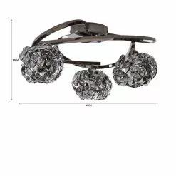 Dunelm Cecilie Ceiling Fitting Dark Chrome -Cheap wall lights Store 1000182582 alt07