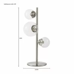 Dunelm Tarsia Glass Table Lamp Satin Nickel -Cheap wall lights Store 1000182789 alt07