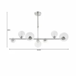 Dunelm Tarsia Glass Ceiling Fitting Satin Nickel -Cheap wall lights Store 1000182791 alt07