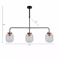 Elements Dayo 3 Light Bar Ceiling Fitting -Cheap wall lights Store 1000182800 alt07