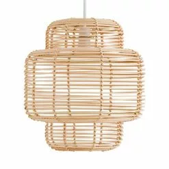 The Edited Life Wicker Tiered Easy Fit Pendant Natural 11 The Edited Life Wicker Tiered Easy Fit Pendant Natural -Cheap wall lights Store 1000182804 alt05