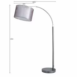 Dunelm Echo Organza Arc Floor Lamp Grey -Cheap wall lights Store 1000182926 alt07