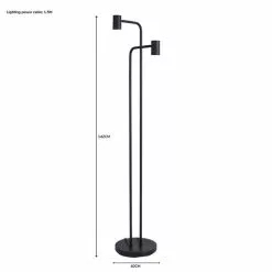 Dunelm Bradford Floor Lamp Matt Black -Cheap wall lights Store 1000182958 alt07