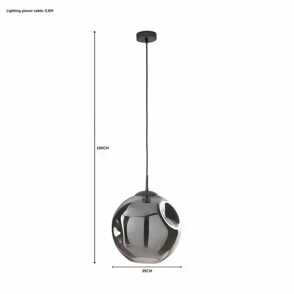Dunelm Alexis DimpIed Glass 1 Light Pendant Ceiling Fitting 8 Dunelm Alexis DimpIed Glass 1 Light Pendant Ceiling Fitting - Image 6