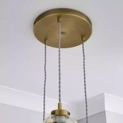 Dunelm Safi Mesh Detail 3 Cluster Ceiling Fitting Antique Brass -Cheap wall lights Store 1000183096 alt03