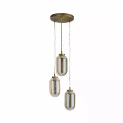 Dunelm Safi Mesh Detail 3 Cluster Ceiling Fitting Antique Brass -Cheap wall lights Store 1000183096 alt05